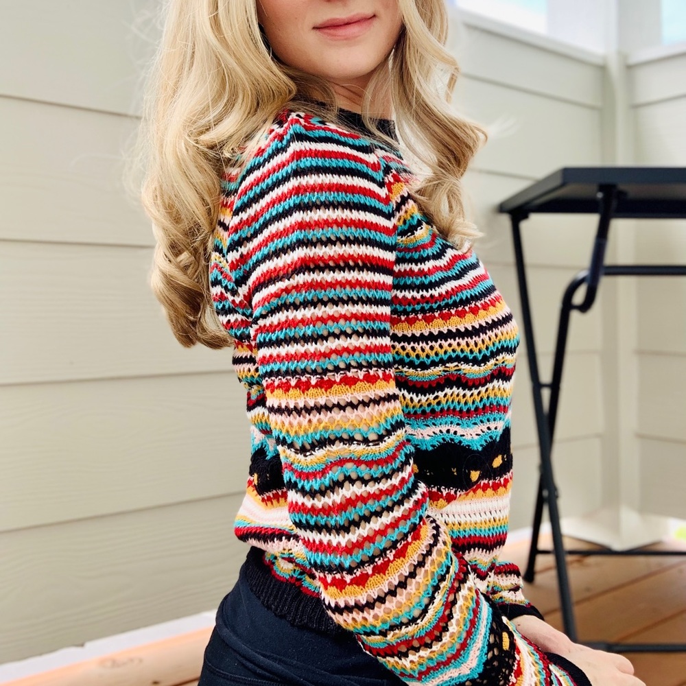 Multicolored Crotchet Sweater